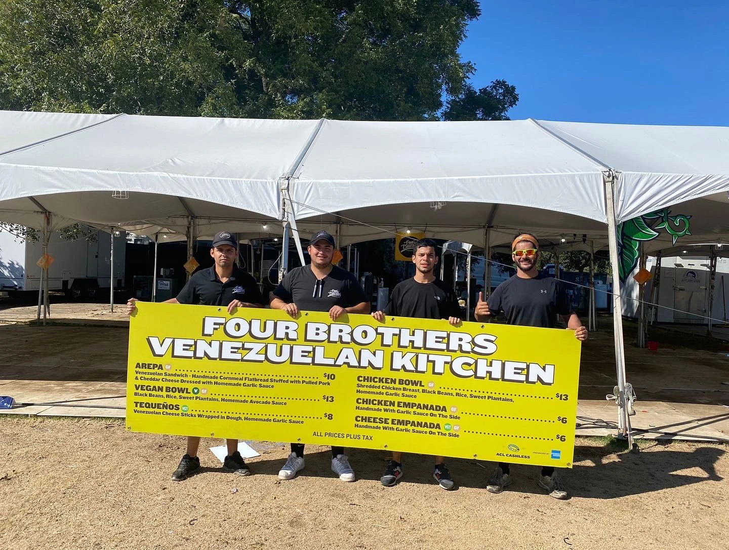 At ACL in 2021, from left to right: Andres, Leandro, Ruben and Pedro. Andres and Pedro are brothers; Leandro and Ruben are their cousins.